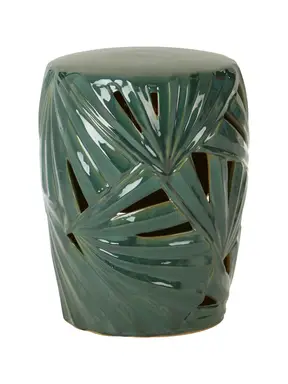 Interiors by Premier Side Table Sorrell Leaf Ceramic Green