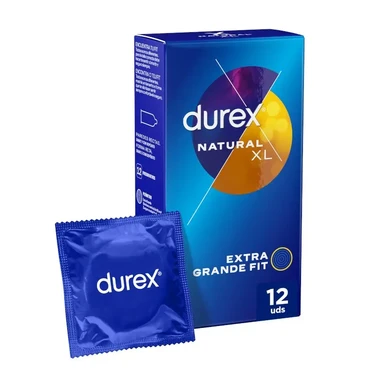 Durex Natural XL Condoms for Comfort and Safety, Extra Large, 12 pcs