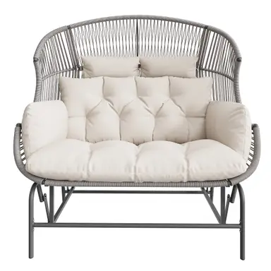 e Garden, Balcony, or Terrace, Gray   Downloads: 27  Garden Rocking Chair for Two, Patio Chair, Outdoor Swing Egg Chair, Rocking Chair, Garden Swing, Porch Swing for the Garden, Balcony, or Terrace, Gray