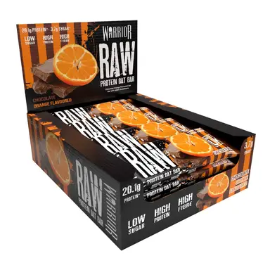 Warrior Raw Proteinriegel Flapjack (20 g) 12 x 75 g Schokolade-Orange