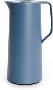 Emsa Motiva Isolierkanne 1l, Kaffee-Thermoskanne mit Quick-Press-Verschluss, Thermoskanne hält 12h heiß, 24h kalt, Glaseinsatz, Made in Germany, Nordisches Design, Nordisch Blau, N41703