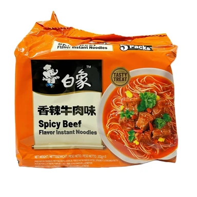 Bai Xiang Classic Spicy Beef Noodles (102g x 5 Packs)