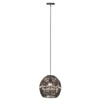 Interiors by Premier Pendant Light Jaya Woven Black