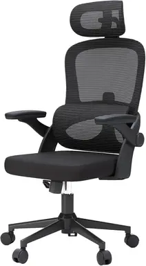 SIHOO M102C Ergonomische Mesh Kantoorstoel, Hoge Rug Bureau Stoel met 3D Armleuningen, Op & Neer Lendensteun, Draaibare Computer Werkstoel, Zwart