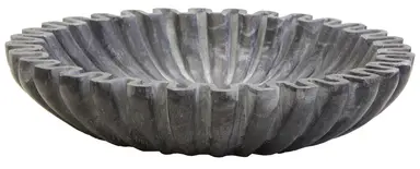 Fifty Five South Decorative Bowl Savio Fluted Marble Grey Small