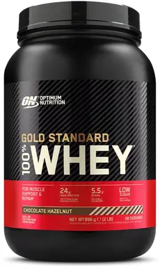 Optimum Nutrition Gold standard 100% wei-eiwit, chocolade-hazelnoot, 896 gram (28 porties)
