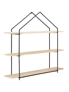 Interiors by Premier Wall Décor Brixton Triangle Wood Shelves Black/Natural