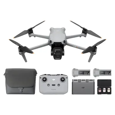 DJI Air 3S Fly More Combo (RC-N3), drone met 1" CMOS-groothoek- en medium telecamera, 4K/60fps HDR-video, omnidirectionele obstakeldetectie voor nachtlandschappen en 3 accu's voor langere vluchttijd