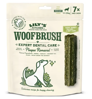 Lily’s Kitchen Woofbrush Dental Zahnkauartikel für Hunde M (11-25 kg) 7 x 28 g