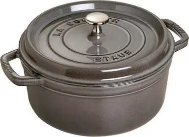 Staub ovenschaal 24 cm rond grafietgrijs
