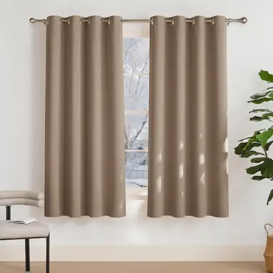 PONY DANCE Verdunkelungsvorhänge mit Ösen, 2 Paneele B140 x L175 cm, Cappuccino