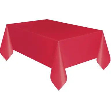 Unique Plastic Table Cover, Red, 1.37 x 2.74m
