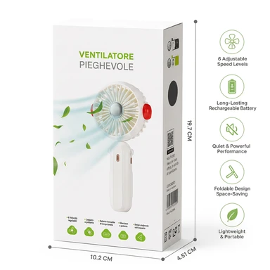DM-64 CT120 Handlicher Mini-Elektrischer Ventilator mit Type C Ladekabel, Erhältlich in drei niedlichen Farben, Zufällig versendet