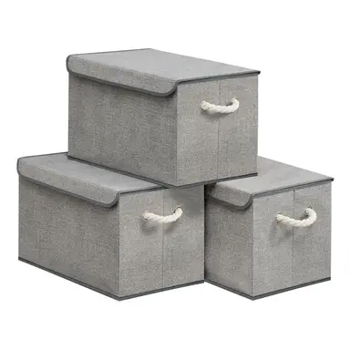 Graue Filz-Aufbewahrungsbox mit Deckel