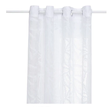 Atmosphera Lazi Voilage blanc motif feuilles - 140 x 240 cm