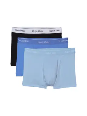 Calvin Klein RELAXED FIT TRUNK 3P W8O Men's Underwear 3-Pack Black Glacier Blue Bell 4XL