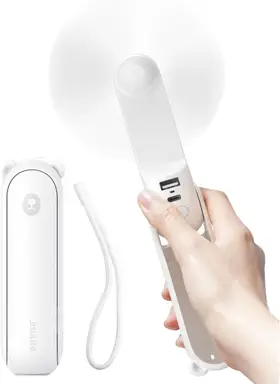 JISULIFE Mini Handheld Fan F8X, 4500mAh Powerbank [max 37Hrs Runtime], Pocket Portable, 3 Speeds, Gifts for Women/Men/Kids, White