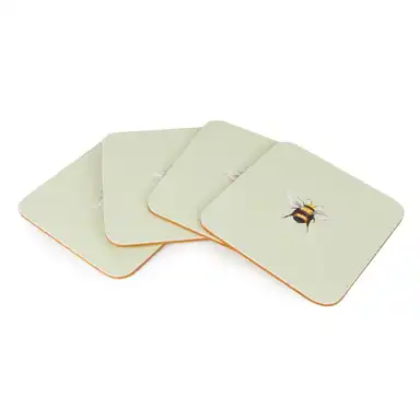 Candlelight Coasters Bees Pale Green 4pcs
