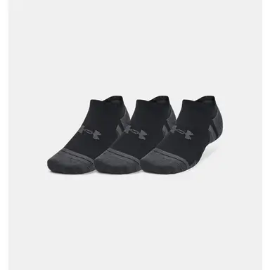 Under Armour Performance Tech 3-Pack No Show Socks - Black/Jet Gray