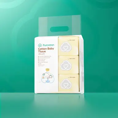 Purcotton 100% Cotton Baby Tissue (Ultrasoft) 80 sheets/ pack(3* Single pack)