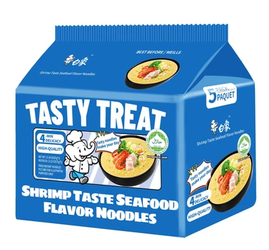 【Halal voedsel】Bai Xiang Garnalensmaak Zeevruchtensmaak Instant Noedels 87 g x 5
