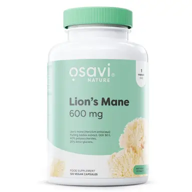 Osavi Lion's Mane Cognition 600mg Vegan Cognitive Support Capsules - 120 Capsules