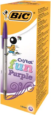 Bic Cristal Fun Ballpoint Purple, Pack of 20