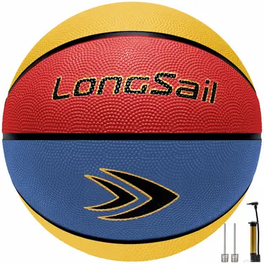 High-quality Rubber Basketball（25.5"） Size4# Red/Yellow/Blue