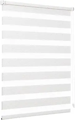 Store Double Rouleau Seykey, Fixation par Clip, Sans Perforation pour Fenêtres, Double Store à Rouleau de 40 cm de Large, Protection Solaire à Double Rouleau, 40x100 cm, Lin