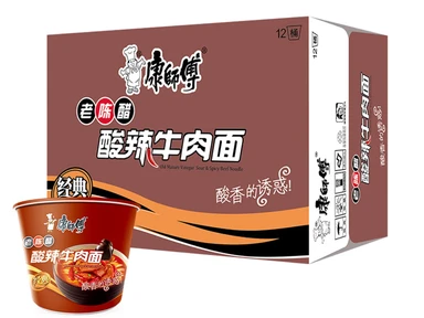Master Kong Sour & Spicy Beef Flavor Instant Noodle Cup 128g x 12 (Carton)