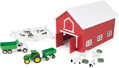 John Deere KIDS 1:64 scale John Deere 24 Piece Playset with Red Barn