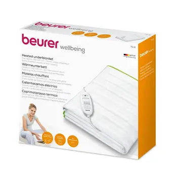 Beurer Heated Underblanket – Single Size, 3 Heat Settings, Overheat Protection – White