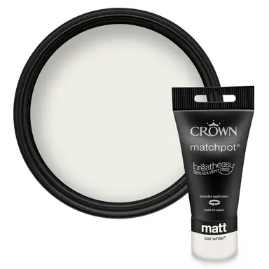 Crown Matt Emulsion Sail White 40ml