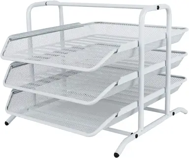 EasyPAG 3-stufige A4-Metallgitter-Briefablage, weiß, Neujahr-Angebot, Top-Geschenkideen