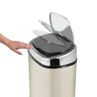 Tower 58L Kitchen Bin with Sensor Lid, Automatic Soft-Close, Manual Override, Almond