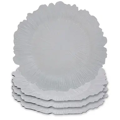 Maison by Premier Set of 4 33cm Dia White Reef Charger Plates