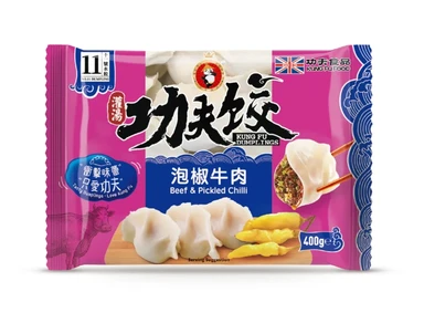 KUNG FU FOOD voedsel Kungfu dumplings Rundvlees dumplings met peper 400g