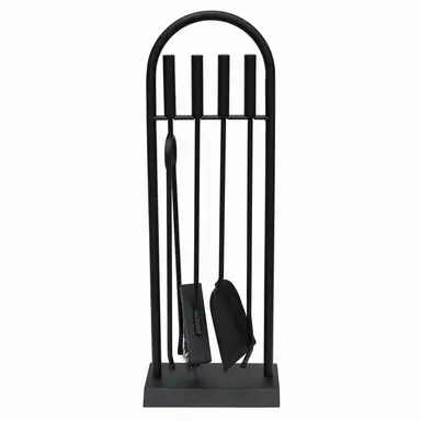 JVL Lambeth Contemporary Fireside Companion Arch Tool Set – Black, Steel