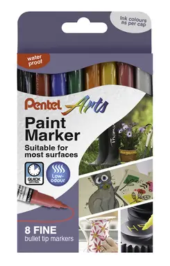 Pentel Fine Paint Marker Standard Colours Pack of 8