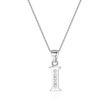Ever Faith 925 Sterling Silver Initial Necklace CZ 26 Letters Alphabet Personalized Charm Pendant Necklace, Jewellery Gifts for Women Mom Girls Teen Anniversary Birthday Mothers Day Xmas Valentines