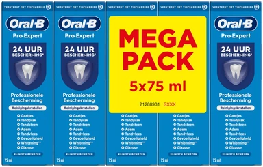 Oral-B Pro-Expert Professional Protection Reinigingskristallen Tandpasta - 5x75ml