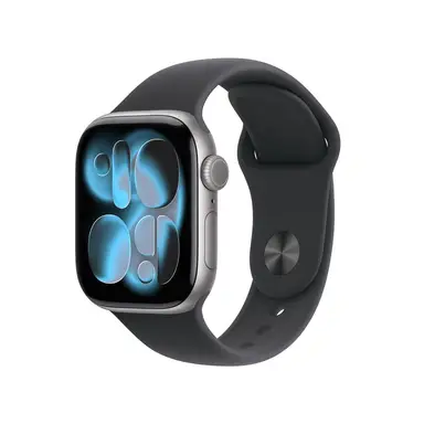 Apple Watch Series 11 GPS 42mm Space Grey Aluminiumgehäuse mit Schwarzem Sportarmband - S/M
