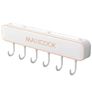 Maxcook Ponsvrije messenhouder met haken, wit MCZW7223
