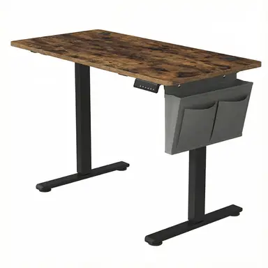 SONGMICSHOME Höhenverstellbarer Schreibtisch, 120 x 60 cm, Memory-Funktion, USB-C-Anschluss, braun