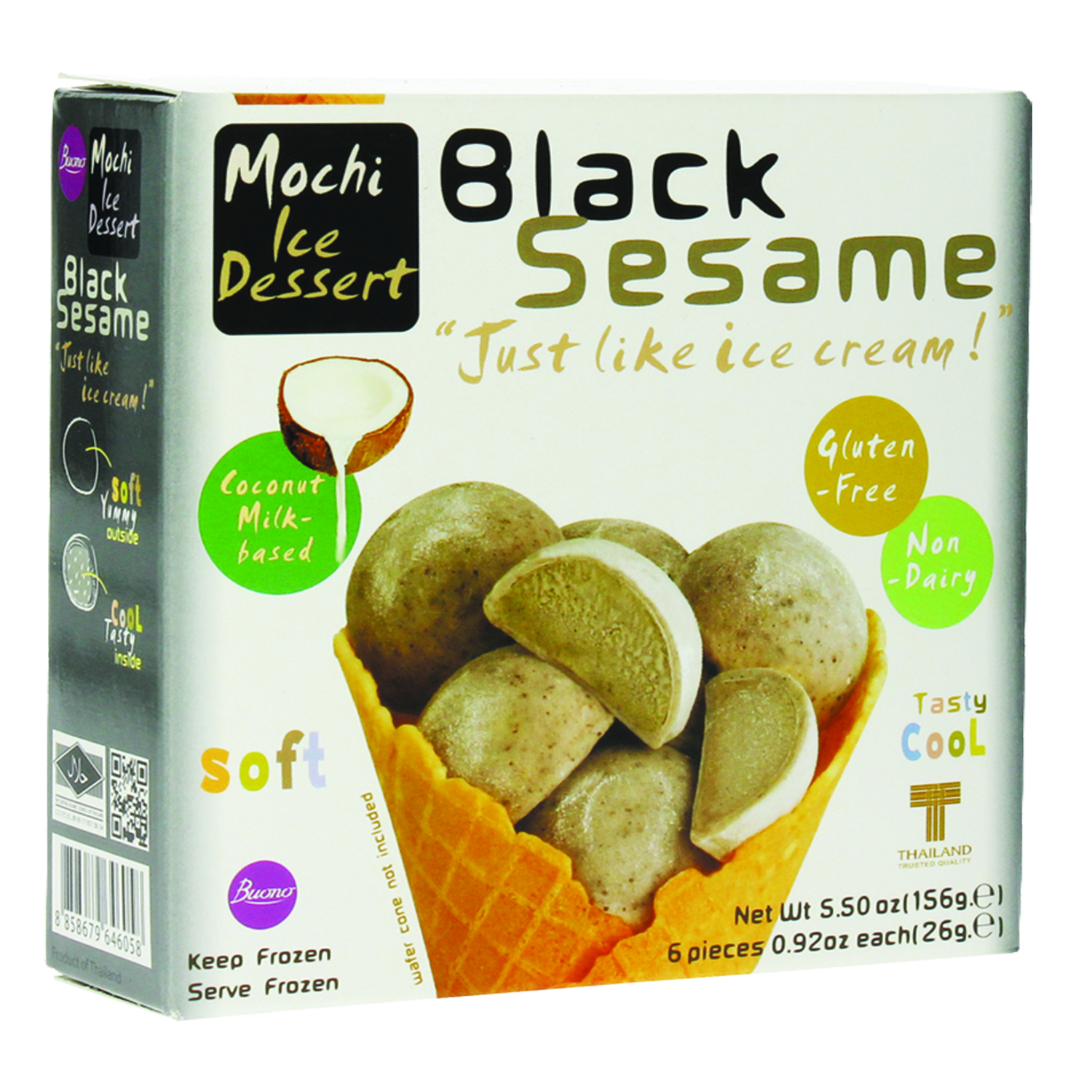 Buono Mochis glacés au sésame en cornet - 156 g/6 pièces