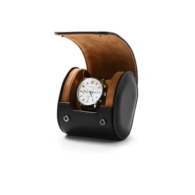 Boîte à montres brune noire 1-2 emplacements Oirlv, boîte de rangement en cuir de luxe pour montres, étui de voyage pour une montre, boîte à bijoux cadeau pour homme et femme, idée de cadeau pour Noël, anniversaire, anniversaire de mariage.