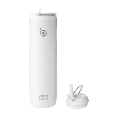 Bottle Bottle Insulated Water Bottle with Straw Lid and Handle - Stainless Steel Double-Wall Vacuum Insulated, Leakproof, BPA-Free, for Sports, Travel, Gym (Ivory White)