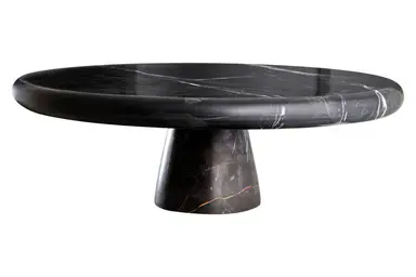 Maison by Premier Functional Design Black Marble Cake Stand, Decorative Base Marble Cake Dish, Elegant Design Cake Stand