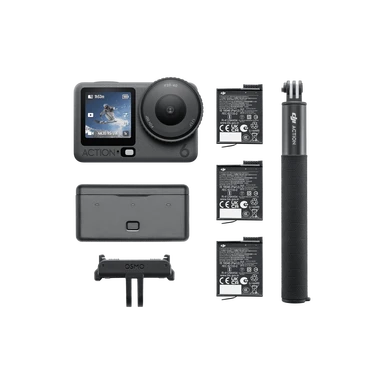 DJI Osmo Action 6 Adventure Combo Action Camera With 1/1.1″ Square Sensor, Variable Aperture of f/2.0–f/4.0, Extended Battery Life With 2 Batteries, Action Camera 4K for Extended Outdoor Filming