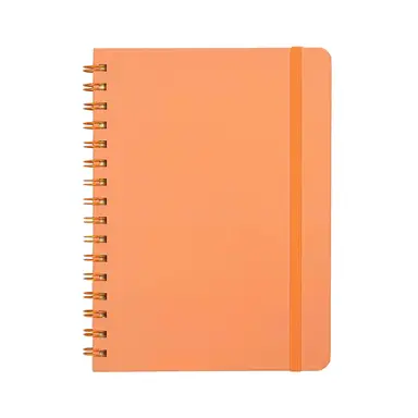 Jubiluu A5 Hardcover-Notizbuch, spiralgebunden, liniert - 96 Seiten (100 g-Offetpapier), mit Gummiband - klassischer cremefarbener gelinierter Journal für Schreiben, Schule, Büro und Geschenke - Sand Beige